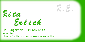 rita erlich business card